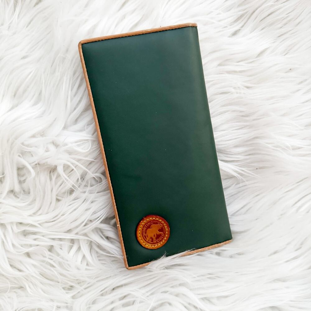 HUNTING WORLD | Olive Hunter Green Wallet Large Long  Bifold Tan Continental